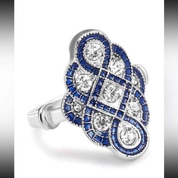 Silver Blue Stone Ring - Picture 2 of 3